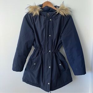 J. Crew navy blue puffer jacket